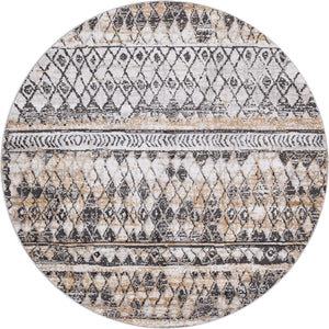 Beige 6' 1 x 6' 1 Leipzig Round Area Rug 75% Polypropylene & 25% Polyester Modern Contemporary Carpet for Kitchens, Bedroom, Living Room Home Decor for Sale at Rug Engine