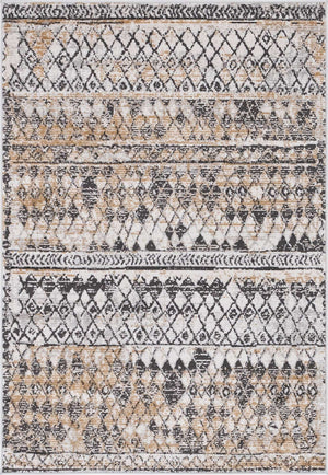 Beige 4' 1 x 6' 1 Leipzig Rectangle Area Rug 75% Polypropylene & 25% Polyester Modern Contemporary Carpet for Kitchens, Bedroom, Living Room Home Decor for Sale at Rug Engine