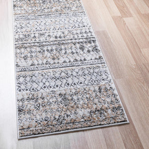Beige 2' 7 x 10' Leipzig Runner Area Rug 75% Polypropylene & 25% Polyester Modern Contemporary Carpet for Kitchens, Bedroom, Living Room Home Decor for Sale at Rug Engine