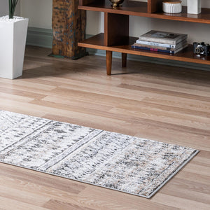 Beige 2' 7 x 10' Leipzig Runner Area Rug 75% Polypropylene & 25% Polyester Modern Contemporary Carpet for Kitchens, Bedroom, Living Room Home Decor for Sale at Rug Engine