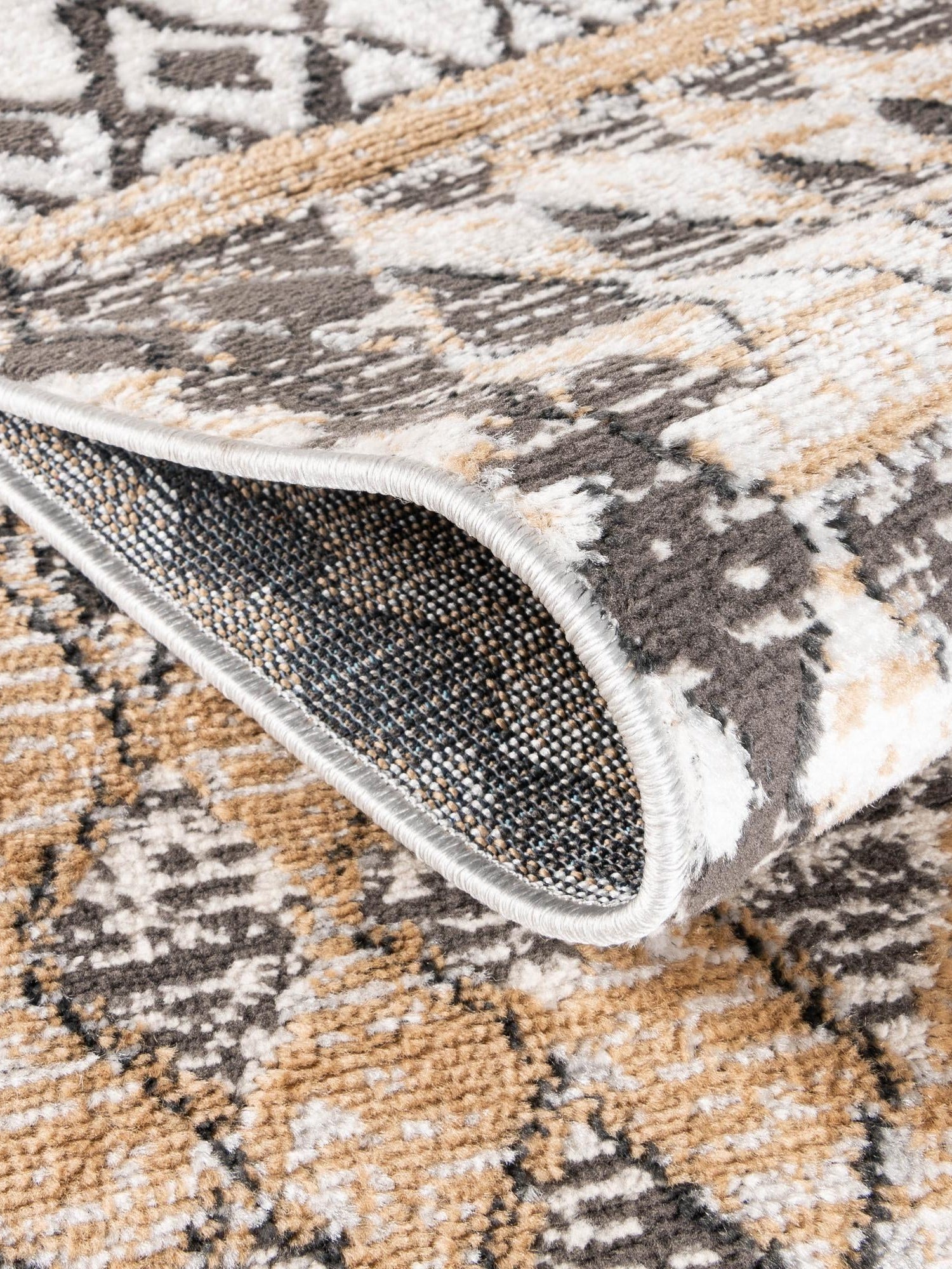 Beige 2' 2 x 6' 1 Leipzig Runner Area Rug 75% Polypropylene & 25% Polyester Modern Contemporary Carpet for Kitchens, Bedroom, Living Room Home Decor for Sale at Rug Engine