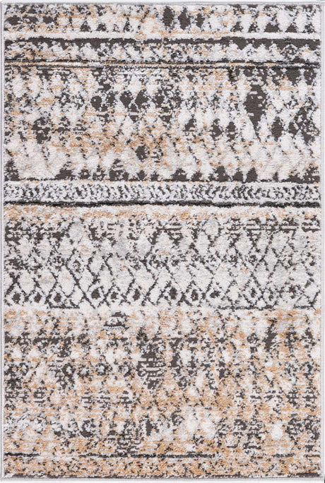 Beige 2' 2 x 3' 1 Leipzig Rectangle Area Rug 75% Polypropylene & 25% Polyester Modern Contemporary Carpet for Kitchens, Bedroom, Living Room Home Decor for Sale at Rug Engine