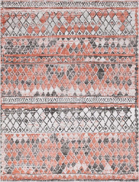 Salmon 9' x 12' 2 Leipzig Rectangle Area Rug 75% Polypropylene & 25% Polyester Modern Contemporary Carpet for Kitchens, Bedroom, Living Room Home Decor for Sale at Rug Engine
