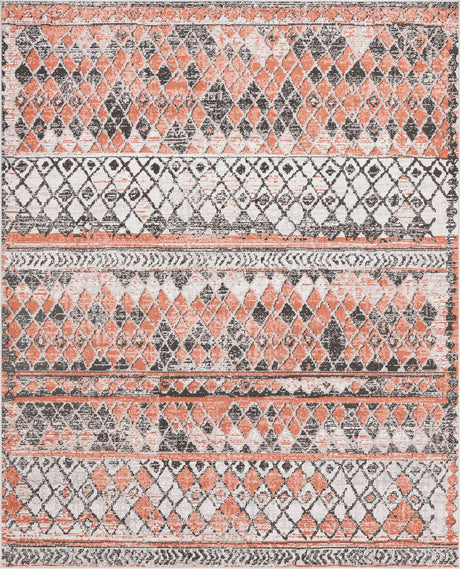 Salmon 8' x 10' Leipzig Rectangle Area Rug 75% Polypropylene & 25% Polyester Modern Contemporary Carpet for Kitchens, Bedroom, Living Room Home Decor for Sale at Rug Engine