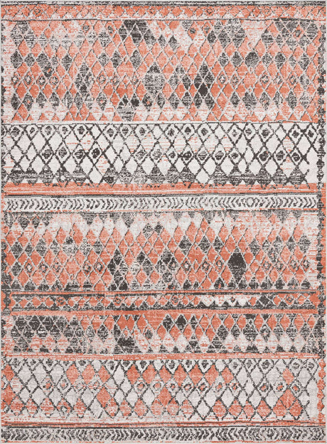 Salmon 8' x 11' Leipzig Rectangle Area Rug 75% Polypropylene & 25% Polyester Modern Contemporary Carpet for Kitchens, Bedroom, Living Room Home Decor for Sale at Rug Engine