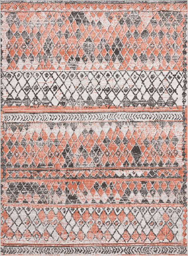 Salmon 8' x 11' Leipzig Rectangle Area Rug 75% Polypropylene & 25% Polyester Modern Contemporary Carpet for Kitchens, Bedroom, Living Room Home Decor for Sale at Rug Engine