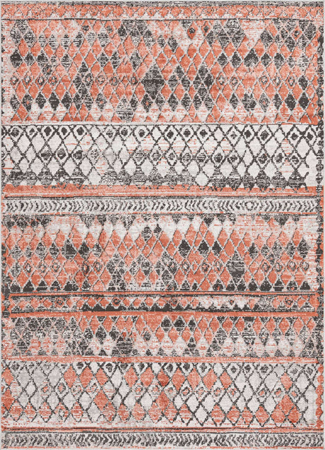 Salmon 7' 1 x 10' Leipzig Rectangle Area Rug 75% Polypropylene & 25% Polyester Modern Contemporary Carpet for Kitchens, Bedroom, Living Room Home Decor for Sale at Rug Engine