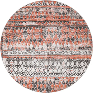 Salmon 7' 1 x 7' 1 Leipzig Round Area Rug 75% Polypropylene & 25% Polyester Modern Contemporary Carpet for Kitchens, Bedroom, Living Room Home Decor for Sale at Rug Engine