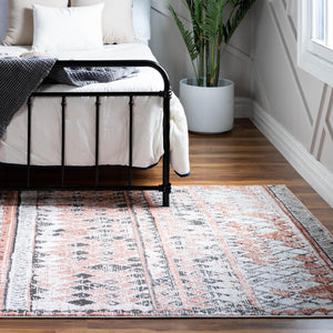 Salmon 7' 1 x 10' Leipzig Rectangle Area Rug 75% Polypropylene & 25% Polyester Modern Contemporary Carpet for Kitchens, Bedroom, Living Room Home Decor for Sale at Rug Engine