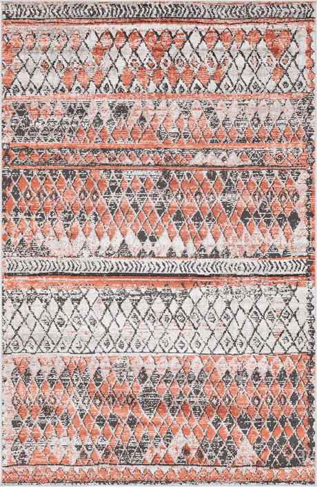 Salmon 5' 1 x 8' Leipzig Rectangle Area Rug 75% Polypropylene & 25% Polyester Modern Contemporary Carpet for Kitchens, Bedroom, Living Room Home Decor for Sale at Rug Engine