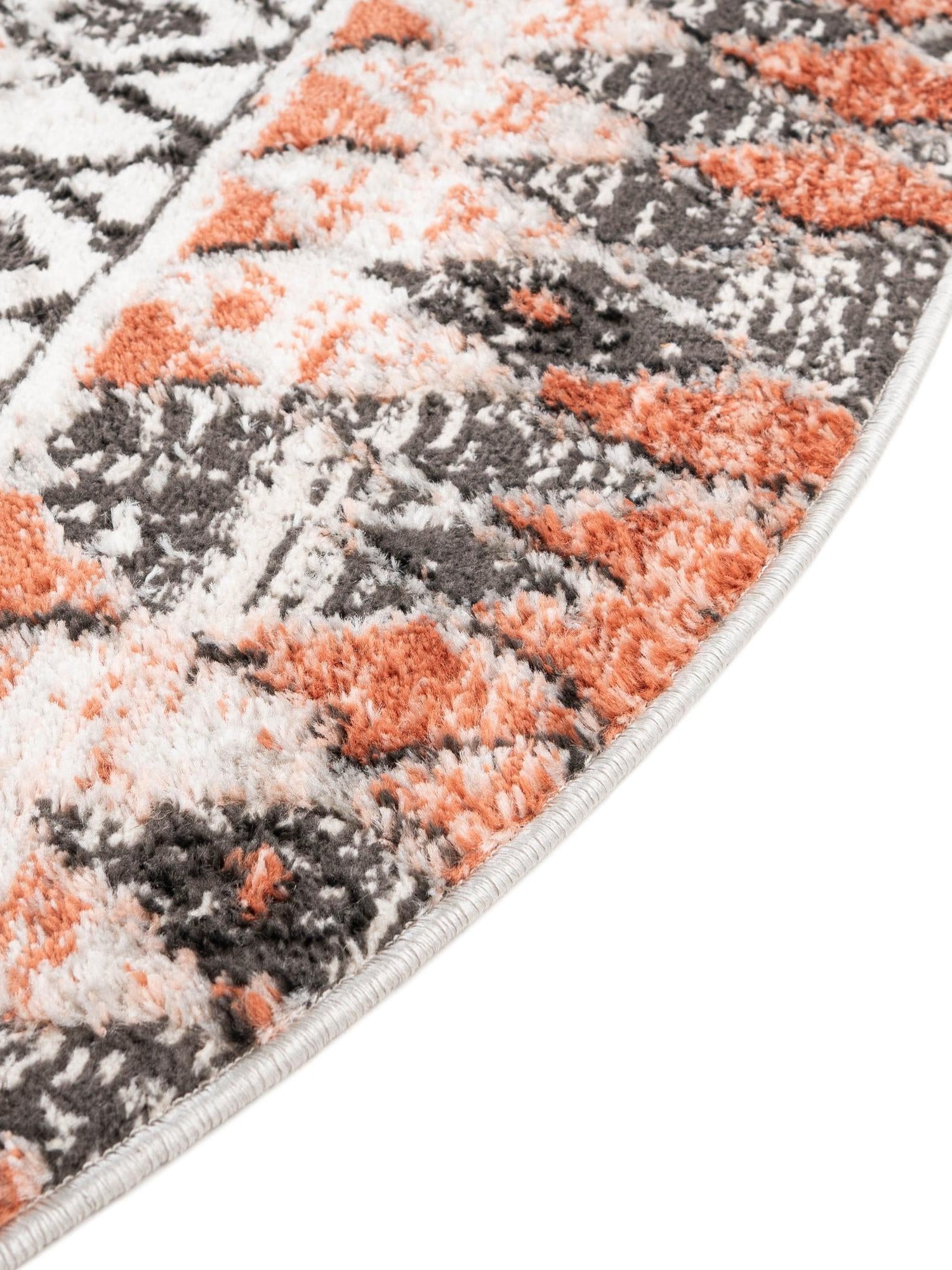 Salmon 3' 3 x 3' 3 Leipzig Round Area Rug 75% Polypropylene & 25% Polyester Modern Contemporary Carpet for Kitchens, Bedroom, Living Room Home Decor for Sale at Rug Engine