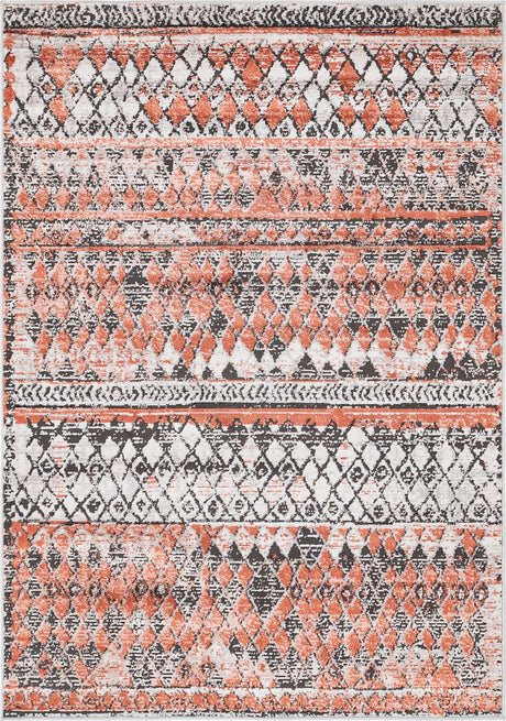 Salmon 4' 1 x 6' 1 Leipzig Rectangle Area Rug 75% Polypropylene & 25% Polyester Modern Contemporary Carpet for Kitchens, Bedroom, Living Room Home Decor for Sale at Rug Engine