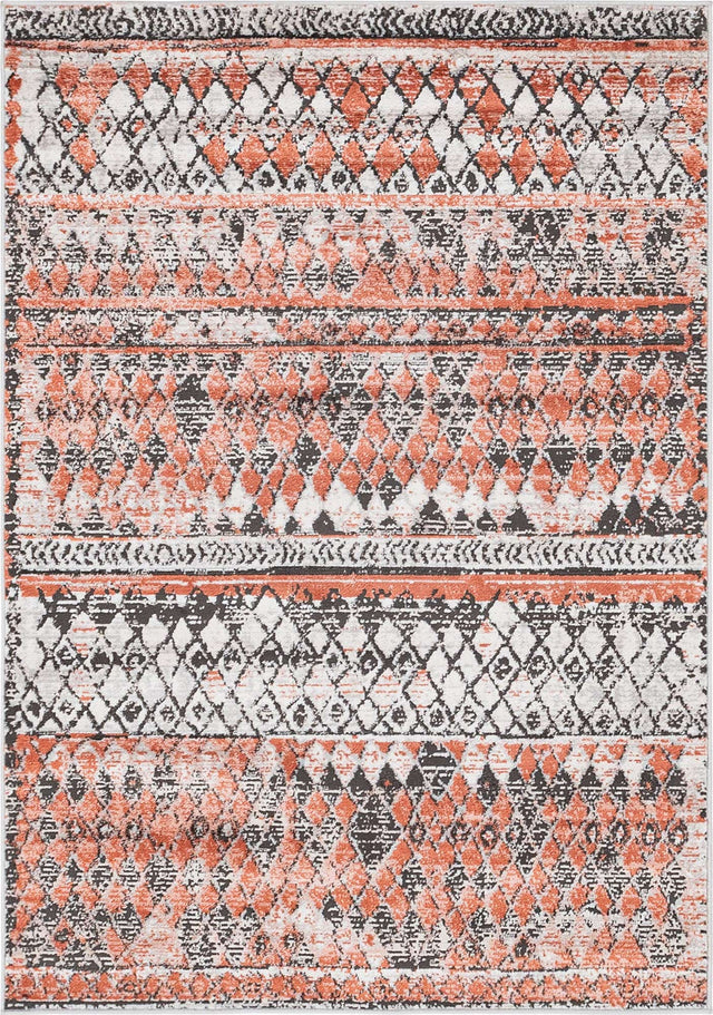 Salmon 4' 1 x 6' 1 Leipzig Rectangle Area Rug 75% Polypropylene & 25% Polyester Modern Contemporary Carpet for Kitchens, Bedroom, Living Room Home Decor for Sale at Rug Engine