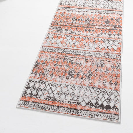 Salmon 2' 2 x 6' 1 Leipzig Runner Area Rug 75% Polypropylene & 25% Polyester Modern Contemporary Carpet for Kitchens, Bedroom, Living Room Home Decor for Sale at Rug Engine