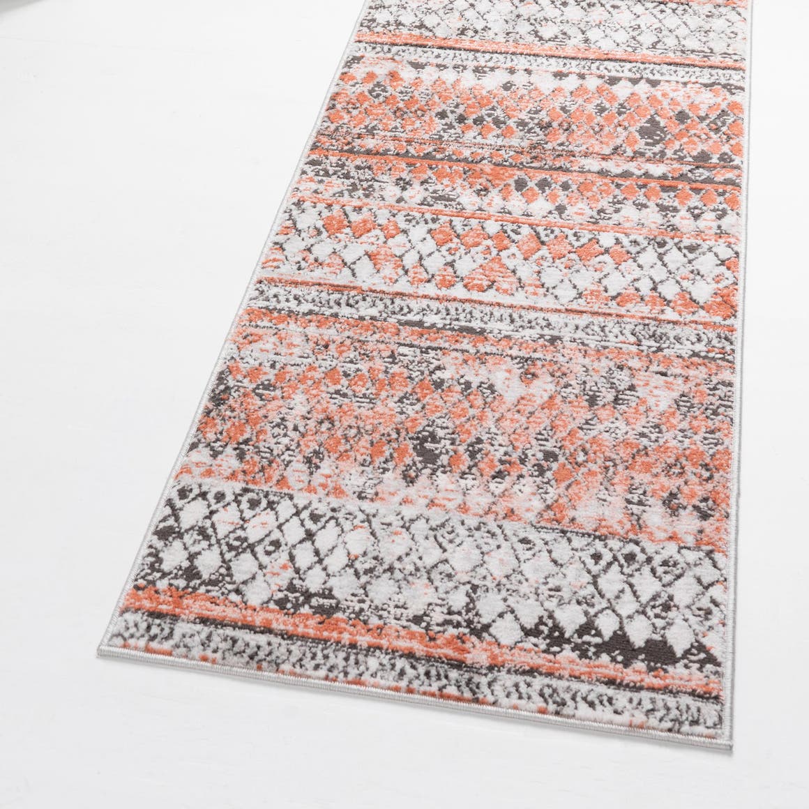 Salmon 2' 7 x 10' Leipzig Runner Area Rug 75% Polypropylene & 25% Polyester Modern Contemporary Carpet for Kitchens, Bedroom, Living Room Home Decor for Sale at Rug Engine