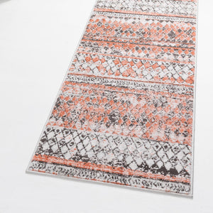 Salmon 2' 7 x 10' Leipzig Runner Area Rug 75% Polypropylene & 25% Polyester Modern Contemporary Carpet for Kitchens, Bedroom, Living Room Home Decor for Sale at Rug Engine
