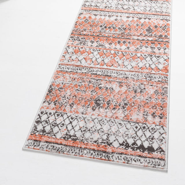 Salmon 2' 7 x 10' Leipzig Runner Area Rug 75% Polypropylene & 25% Polyester Modern Contemporary Carpet for Kitchens, Bedroom, Living Room Home Decor for Sale at Rug Engine