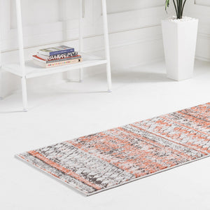 Salmon 2' 7 x 10' Leipzig Runner Area Rug 75% Polypropylene & 25% Polyester Modern Contemporary Carpet for Kitchens, Bedroom, Living Room Home Decor for Sale at Rug Engine