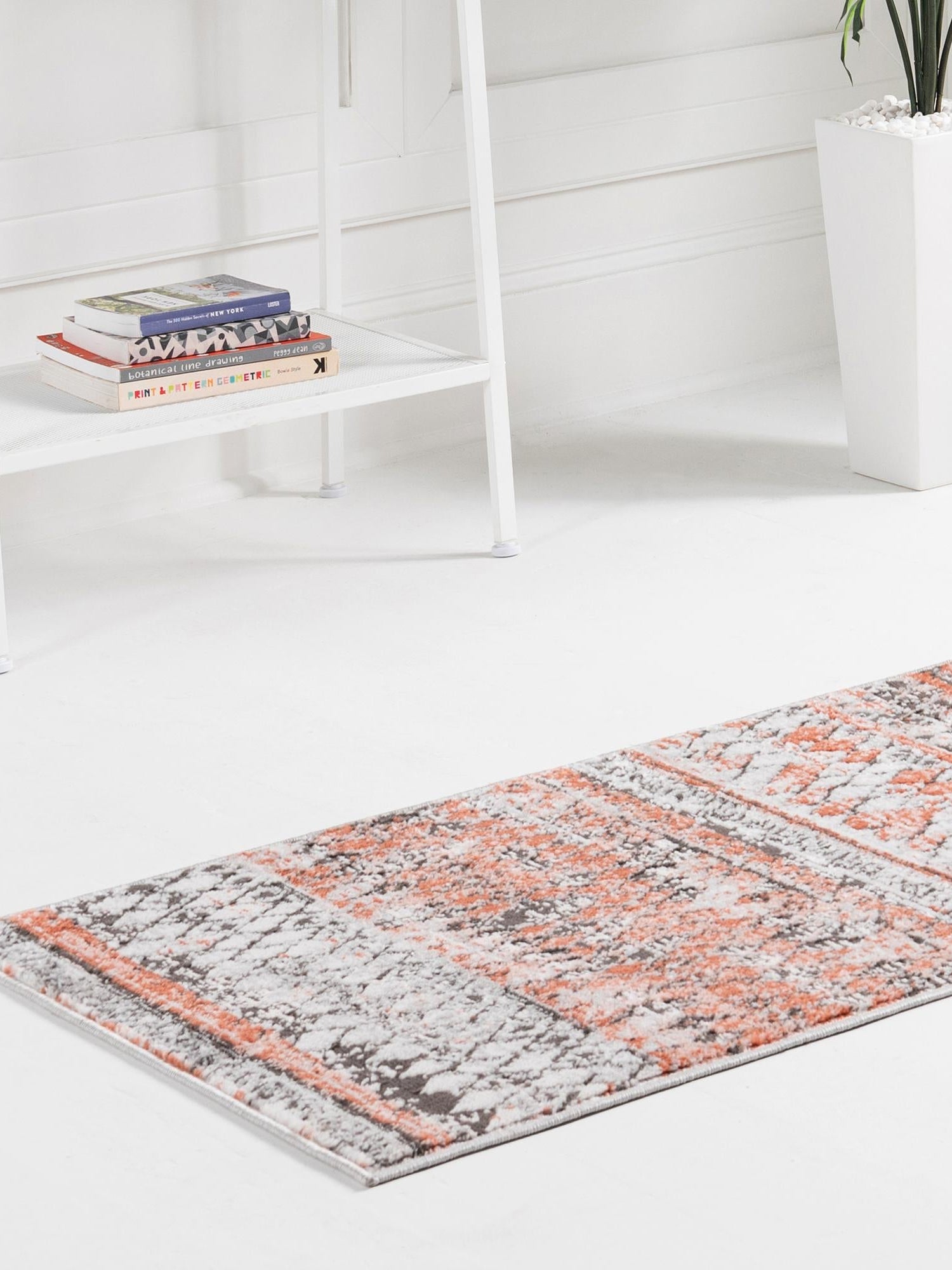 Salmon 2' 2 x 6' 1 Leipzig Runner Area Rug 75% Polypropylene & 25% Polyester Modern Contemporary Carpet for Kitchens, Bedroom, Living Room Home Decor for Sale at Rug Engine