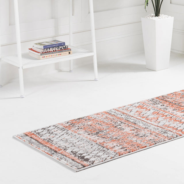 Salmon 2' 2 x 6' 1 Leipzig Runner Area Rug 75% Polypropylene & 25% Polyester Modern Contemporary Carpet for Kitchens, Bedroom, Living Room Home Decor for Sale at Rug Engine