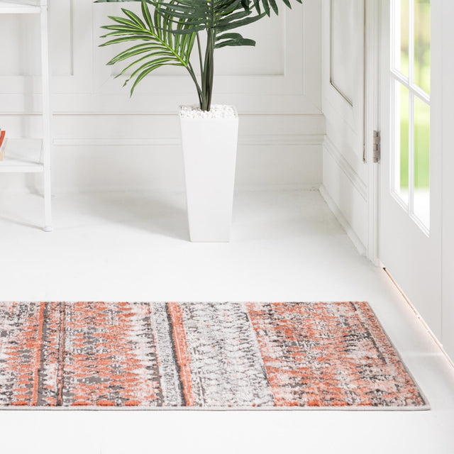 Salmon 2' 7 x 10' Leipzig Runner Area Rug 75% Polypropylene & 25% Polyester Modern Contemporary Carpet for Kitchens, Bedroom, Living Room Home Decor for Sale at Rug Engine