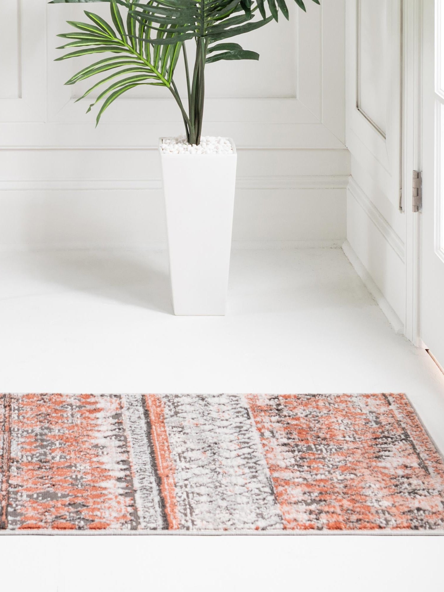 Salmon 2' 2 x 6' 1 Leipzig Runner Area Rug 75% Polypropylene & 25% Polyester Modern Contemporary Carpet for Kitchens, Bedroom, Living Room Home Decor for Sale at Rug Engine