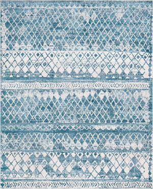Blue 8' x 10' Leipzig Rectangle Area Rug 75% Polypropylene & 25% Polyester Modern Contemporary Carpet for Kitchens, Bedroom, Living Room Home Decor for Sale at Rug Engine