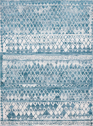 Blue 8' x 11' Leipzig Rectangle Area Rug 75% Polypropylene & 25% Polyester Modern Contemporary Carpet for Kitchens, Bedroom, Living Room Home Decor for Sale at Rug Engine