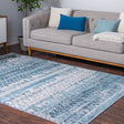 Blue 5' 1 x 8' Leipzig Rectangle Area Rug 75% Polypropylene & 25% Polyester Modern Contemporary Carpet for Kitchens, Bedroom, Living Room Home Decor for Sale at Rug Engine