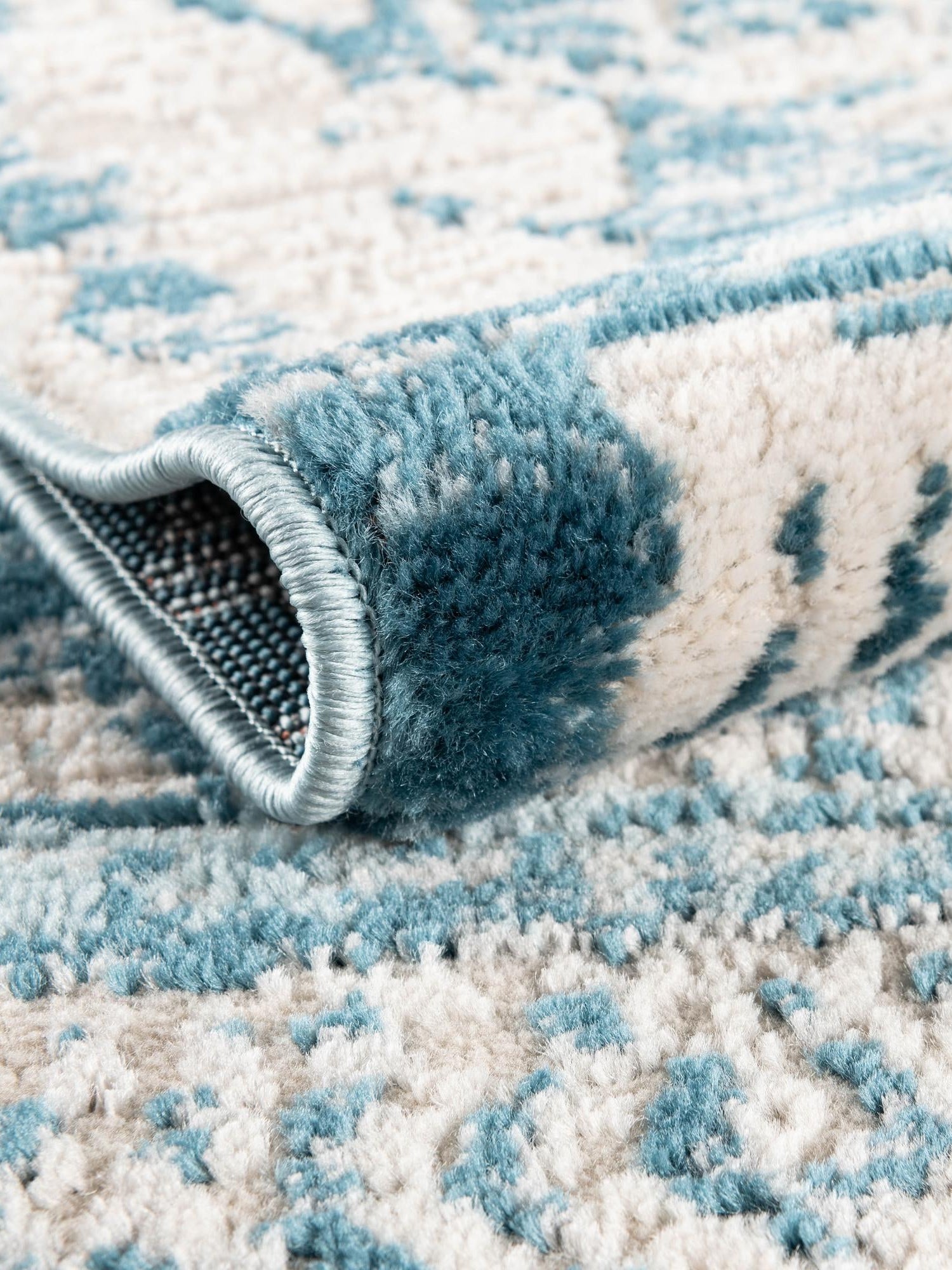 Blue 4' 1 x 6' 1 Leipzig Rectangle Area Rug 75% Polypropylene & 25% Polyester Modern Contemporary Carpet for Kitchens, Bedroom, Living Room Home Decor for Sale at Rug Engine