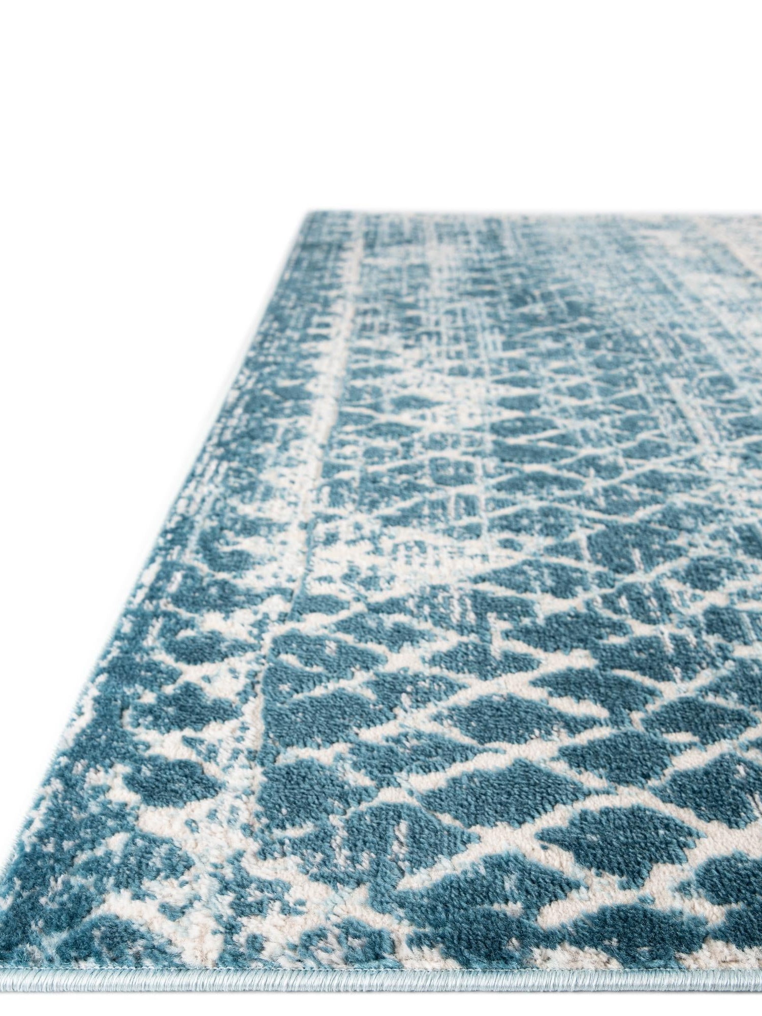 Blue 7' 1 x 10' Leipzig Rectangle Area Rug 75% Polypropylene & 25% Polyester Modern Contemporary Carpet for Kitchens, Bedroom, Living Room Home Decor for Sale at Rug Engine