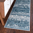 Blue 2' 7 x 10' Leipzig Runner Area Rug 75% Polypropylene & 25% Polyester Modern Contemporary Carpet for Kitchens, Bedroom, Living Room Home Decor for Sale at Rug Engine