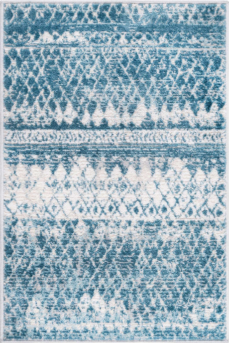 Blue 2' 2 x 3' 1 Leipzig Rectangle Area Rug 75% Polypropylene & 25% Polyester Modern Contemporary Carpet for Kitchens, Bedroom, Living Room Home Decor for Sale at Rug Engine