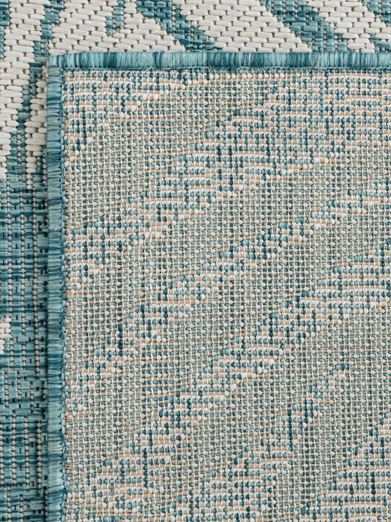 Light Aqua 7' 10 x 11' Outdoor Botanical Rectangle Area Rug Weather Resistant for Patio, Deck, Terrace, Balcony, Porch Polypropylene Garden Floral Tropical Carpet for Sale at Rug Engine