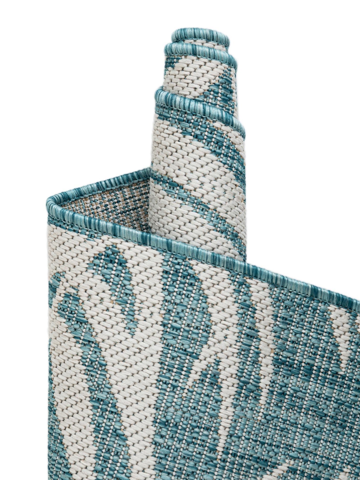 Light Aqua 5' 3 x 7' 1 Outdoor Botanical Rectangle Area Rug Weather Resistant for Patio, Deck, Terrace, Balcony, Porch Polypropylene Garden Floral Tropical Carpet for Sale at Rug Engine