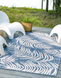 Blue 5' 3 x 8' Outdoor Botanical Rectangle Rug