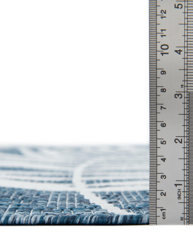 Blue 5' 3 x 8' Outdoor Botanical Rectangle Rug