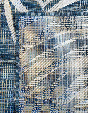 Blue 9' x 12' Outdoor Botanical Rectangle Rug