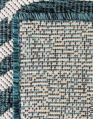 Teal 5' 3 x 7' 1 Outdoor Botanical Rectangle Area Rug Weather Resistant for Patio, Deck, Terrace, Balcony, Porch Polypropylene Garden Floral Tropical Carpet for Sale at Rug Engine