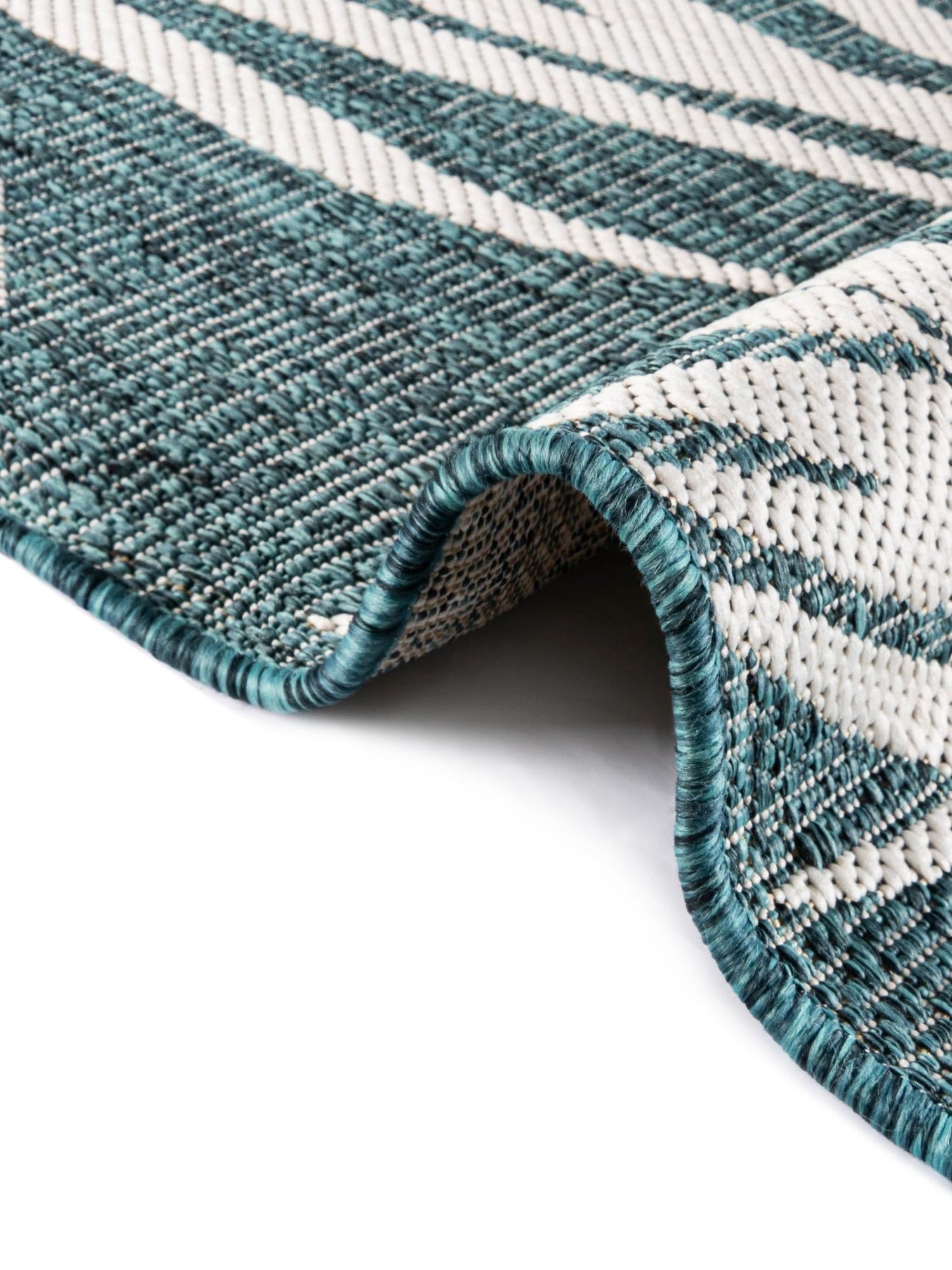 Teal 10' 8 x 10' 8 Outdoor Botanical Round Area Rug Weather Resistant for Patio, Deck, Terrace, Balcony, Porch Polypropylene Garden Floral Tropical Carpet for Sale at Rug Engine