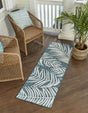 Teal 2' 7 x 10' Outdoor Botanical Runner Area Rug Weather Resistant for Patio, Deck, Terrace, Balcony, Porch Polypropylene Garden Floral Tropical Carpet for Sale at Rug Engine