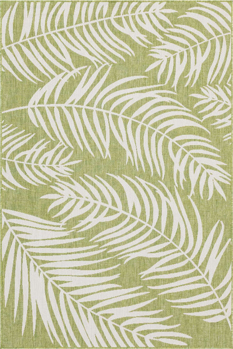 Green 6' 1 x 9' Outdoor Botanical Rectangle Rug