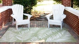 Green 7' 10 x 11' Outdoor Botanical Rectangle Area Rug Weather Resistant for Patio, Deck, Terrace, Balcony, Porch Polypropylene Garden Floral Tropical Carpet for Sale at Rug Engine
