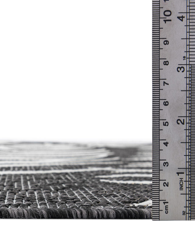 Charcoal 10' x 14' 1 Outdoor Botanical Rectangle Area Rug Weather Resistant for Patio, Deck, Terrace, Balcony, Porch Polypropylene Garden Floral Tropical Carpet for Sale at Rug Engine