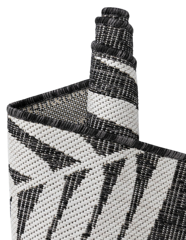 Charcoal 10' x 13' 1 Outdoor Botanical Rectangle Area Rug Weather Resistant for Patio, Deck, Terrace, Balcony, Porch Polypropylene Garden Floral Tropical Carpet for Sale at Rug Engine