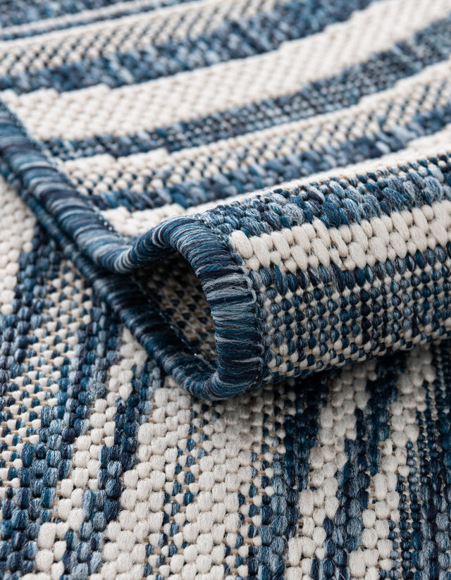 Blue 5' 3 x 8' Outdoor Modern Rectangle Area Rug Weather Resistant for Patio, Deck, Terrace, Balcony, Porch 100% Polypropylene Modern Outside Carpet for Sale at Rug Engine