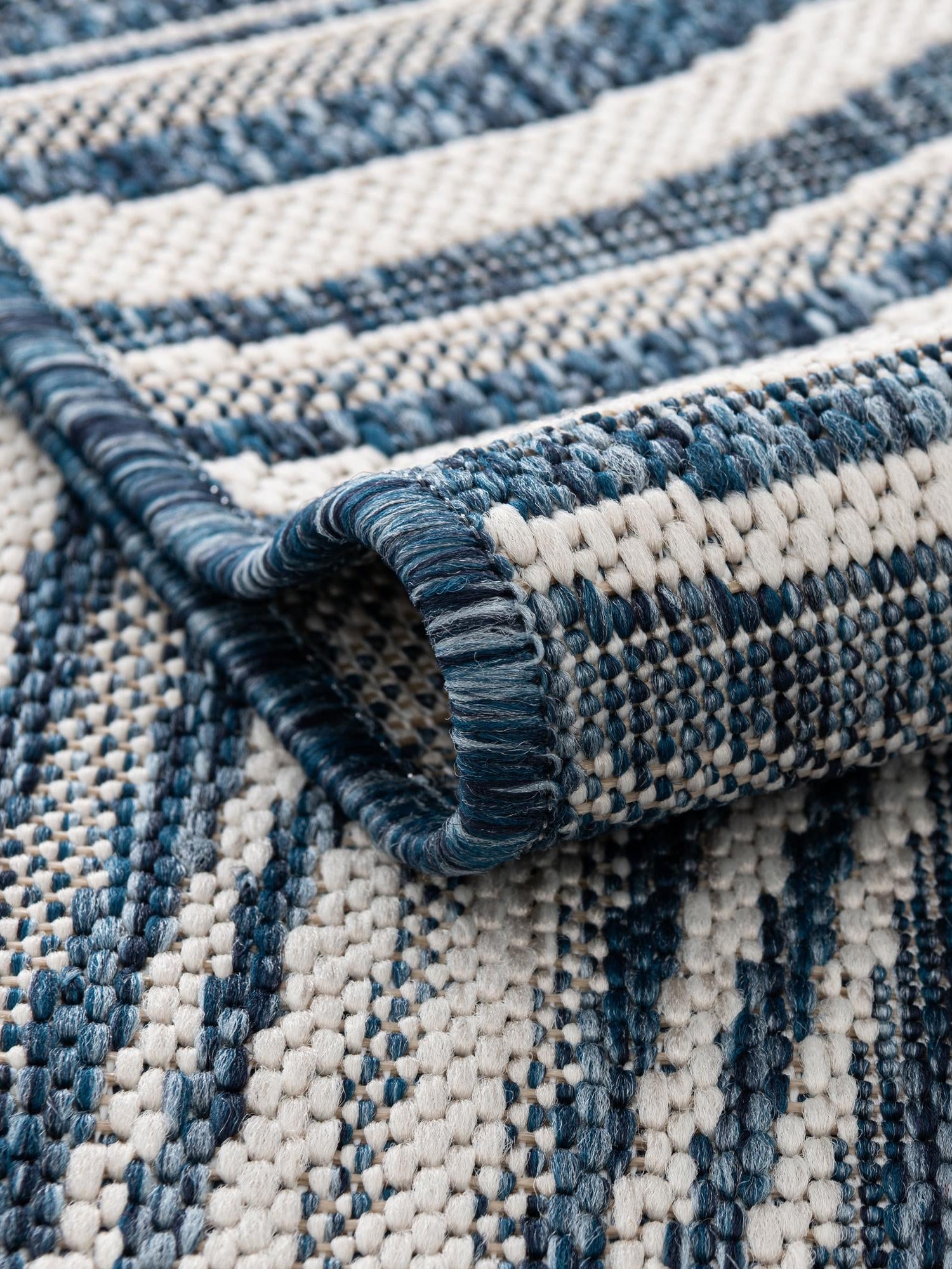 Blue 4' 1 x 6' 1 Outdoor Modern Rectangle Area Rug Weather Resistant for Patio, Deck, Terrace, Balcony, Porch 100% Polypropylene Modern Outside Carpet for Sale at Rug Engine