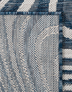 Blue 7' 1 x 10' Outdoor Modern Rectangle Area Rug Weather Resistant for Patio, Deck, Terrace, Balcony, Porch