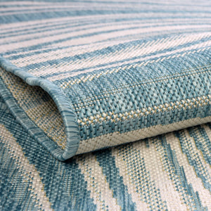 Light Aqua 9' x 12' Outdoor Modern Rectangle Area Rug Weather Resistant for Patio, Deck, Terrace, Balcony, Porch 100% Polypropylene Modern Outside Carpet for Sale at Rug Engine