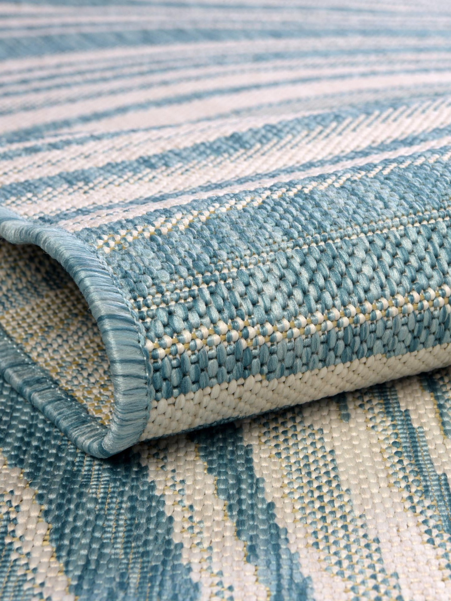 Light Aqua 7' 10 x 11' Outdoor Modern Rectangle Area Rug Weather Resistant for Patio, Deck, Terrace, Balcony, Porch 100% Polypropylene Modern Outside Carpet for Sale at Rug Engine